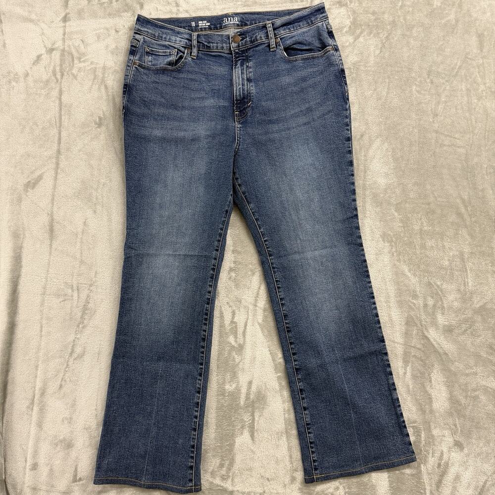 ANA A New Approach High Rise Vintage Bootcut Jeans Womens 16 Blue Stretch Pants